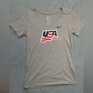 Nike Gray Athletic Cut V‑Neck Tee